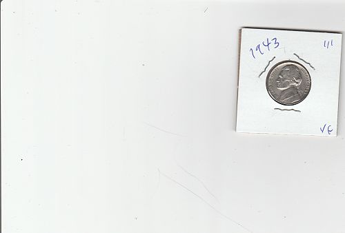 1943     SILVER  WAR  NICKEL