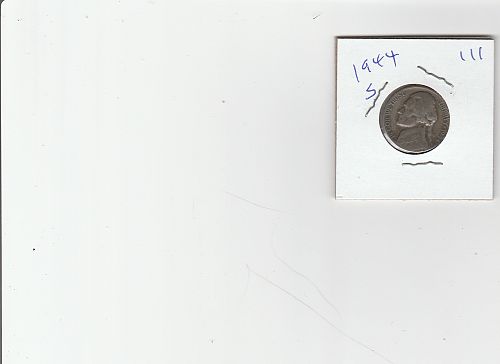 1944     S   SILVER  WAR  NICKEL
