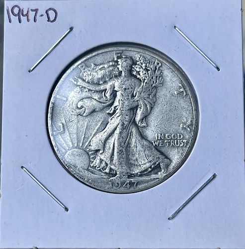 1947-D Walking Liberty Silver Half Dollar ~ Circulated Condition