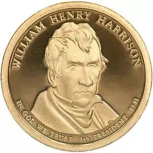 2009  S  PROOF      WILLIAM HENRY HARRISON  GOLDEN DOLLAR