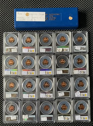 1984-S To 2003-S PR69RD DCAM Lincoln Cent  20 Coins & PCGS Case.