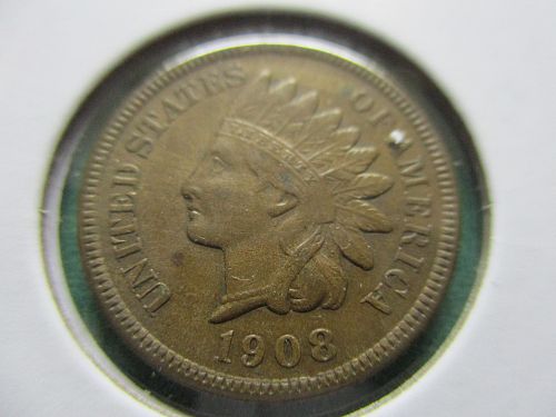 1908-S  AU53 Indian Head Cent.  Item: 1 I08S-04.