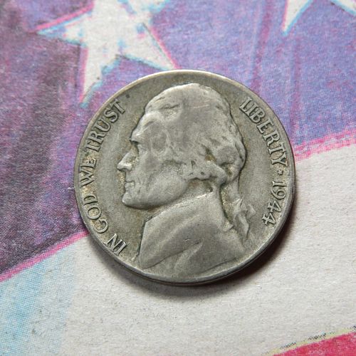 1944-S SILVER WAR NICKEL (35% SILVER) (World War II ERA) ~ LOT H001