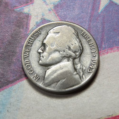1943-S SILVER WAR NICKEL (35% SILVER) (World War II ERA) ~ LOT H006