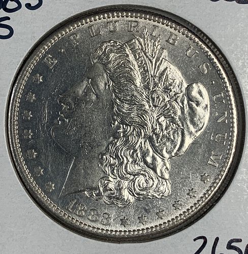 1883-S Morgan Silver Dollar, MS62+ (6869)