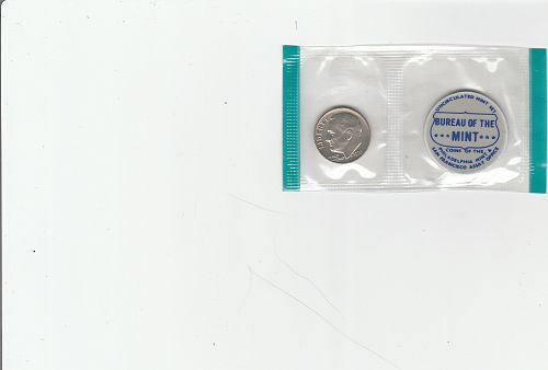 1970  P   ROOSEVELT DIME with MINT TAG
