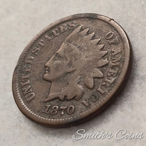 1870 ~ Indian Head Cent ~ Good (Shallow N)