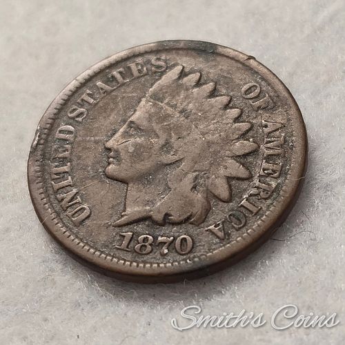 1870 ~ Indian Head Cent ~ Good (Shallow N)