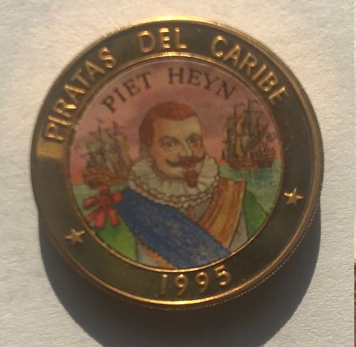 Rare Cuba 1995 Color Piedfort Prueba 50 peso Pirate Piet Heyn-only 100 issued