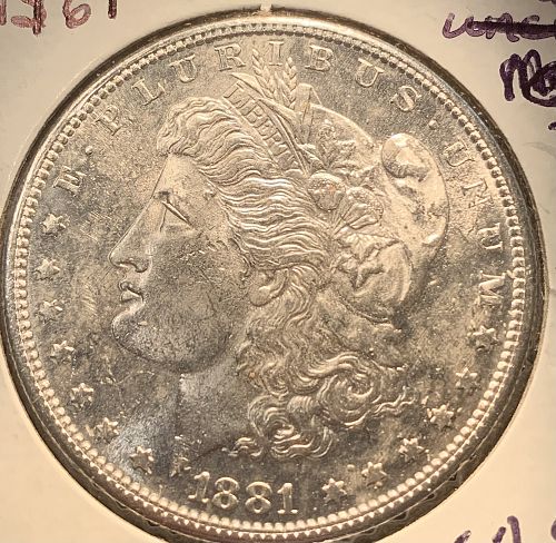 1881 S MORGAN SILVER DOLLAR  MS61 COND SELLING UNDER GRAY SHEET PRICE BIN 60.00