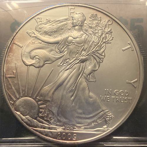 2009 AMERICAN SILVER EAGLE BULLION COIN MS 65 OR BETTER BIN 50.00