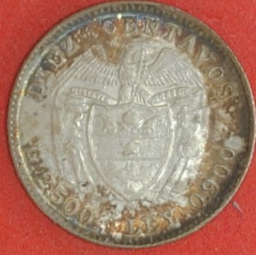 1941 Colombia 10 Centavos VF+