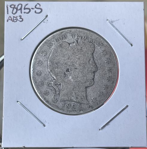 1895-S Barber Silver Half Dollar • High Circulated About Good/AG3 Condition