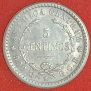 1912 Costa Rica 5 Centimos VF #4