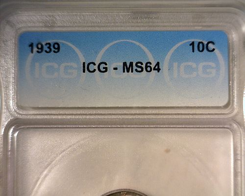 1939  SILVER   MERCURY DIME  ICG MS-64  NICE LOOKING COIN!!