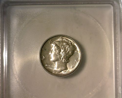 1939  D  SILVER   MERCURY DIME  ICG AU 58  NICE LOOKING COIN!!