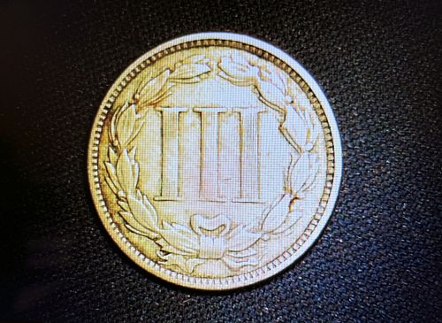 1868 P Nickel Three Cent Three Cents VF or Better