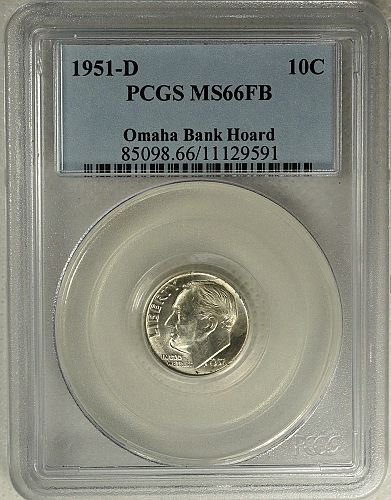 1951 D Roosevelt Dime --- Omaha Bank Hoard ---