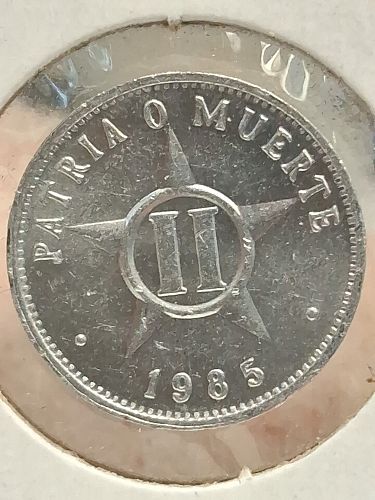 1985 Cuba Dos Centavos 2 Cents UNC II Two Repbulica De Patria o Muerte