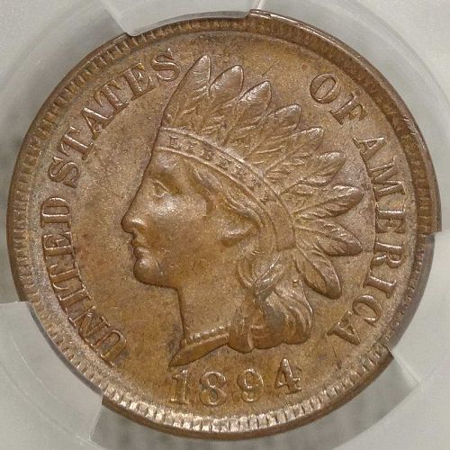 1894 Indian Cent, Choice Uncirculated CACG MS-63BN, Better Date