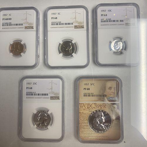 1957 Proof Set, Proof 68 NGC (5 pc)