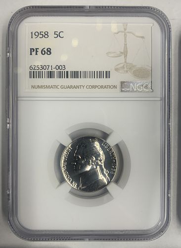 1958 Proof Set, Proof 68 NGC (5 pc)