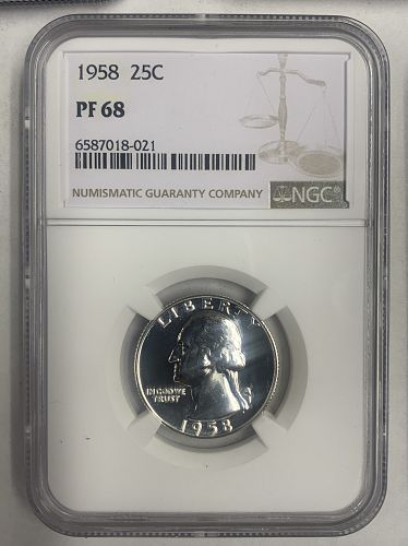 1958 Proof Set, Proof 68 NGC (5 pc)