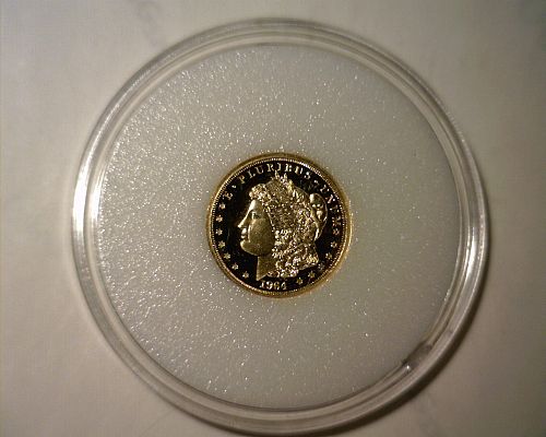 GOLD  "1964"   1/10th  .24 PURE  MORGAN HEAD  NO RESERVE!!!!  NICE LOOKING COIN!!!!