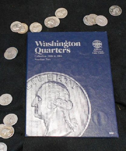 Whitman Washington Quarter Coin Folder w/31 Old Coins, 90% Silver; 1946 to 1964