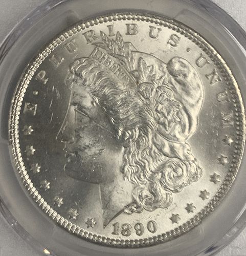 1890 Morgan Silver Dollar, MS63 PCGS  (6972)