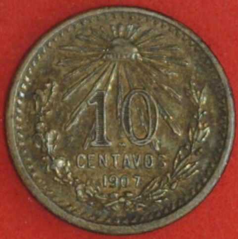 1907 Mexico 10 Centavos XF