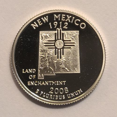 Statehood Quarter 2008-S New Mexico SILVER Proof-65 (GEM)