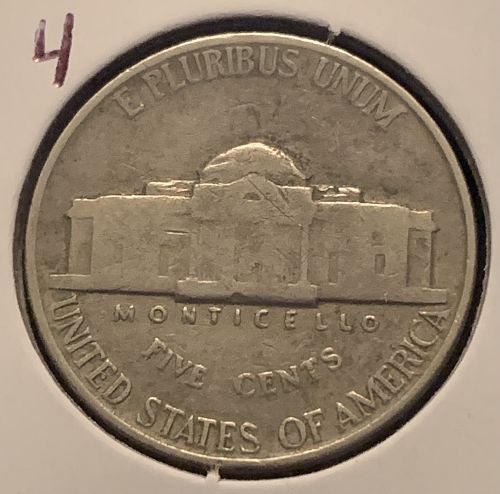 1939 JEFFERSON NICKEL F COND BIN .18