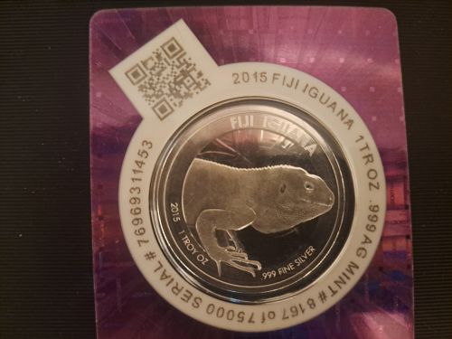 2015 1OZ FIJI IGUANA $1 SCOTISOAL MINT  UNC COA