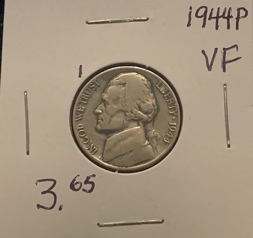 1944 P JEFFERSON WAR NICKEL VF COND BIN 7.50