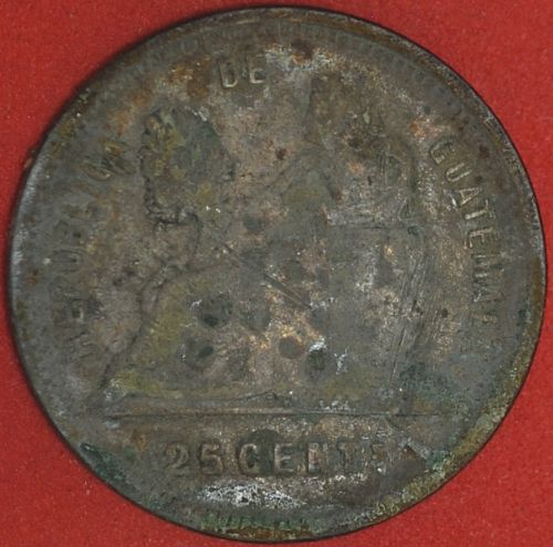 1893 Guatemala 25 Centavos VG