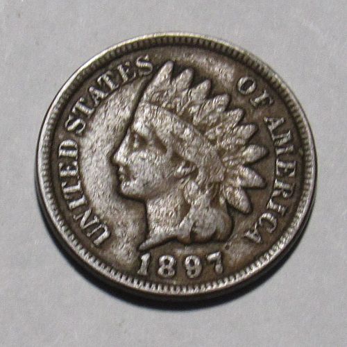 1897 P Indian Head Cent in circulated condition