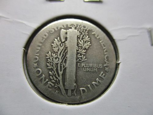 1918-S  Mercury Dime.  Item: 10 M18S-12.