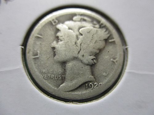 1920-S  Mercury Dime.  Item: 10 M20S-11.