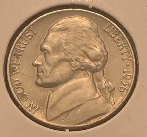 1956 JEFFERSON NICKEL XF COND BIN .30