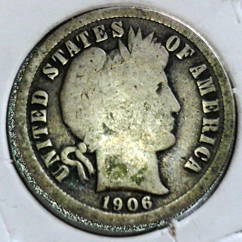1906 O Barber Dime