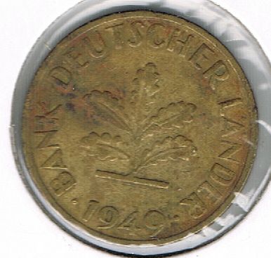 10 Pfennig, Federal Republic of Germany, 1949 F