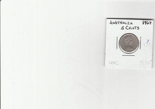 1967      AUSTRALIAN   5 CENTS