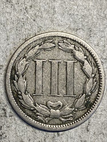 1868 Nickel Three Cent Piece VG