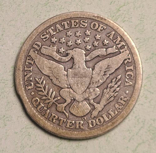 1897-O Barber Quarter RIM CLIP ERROR 10:00 o'clock Obverse Good-6