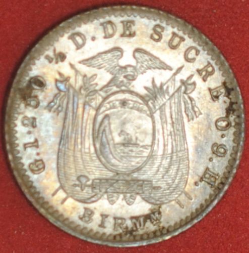 1915BIRMm Ecuador 1/2 Decimo AU