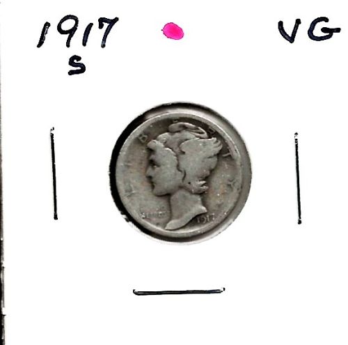 1917 S Mercury Dime***VG***