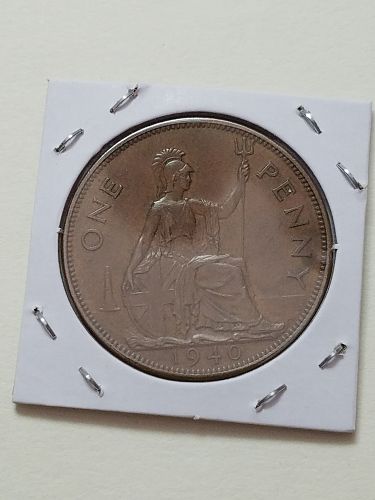 1940 Great Britain One Penny GB UK United Kingdom England George VI with 'IND:IMP'