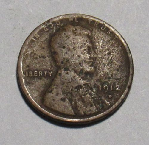 1912 D Lincoln Wheat Cent in circulated condition