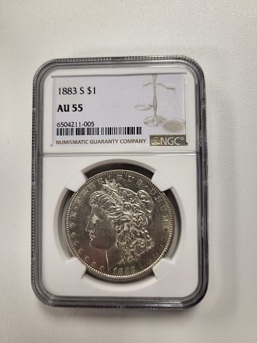 Morgan Dollar 1883 S AU 55